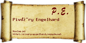 Piváry Engelhard névjegykártya